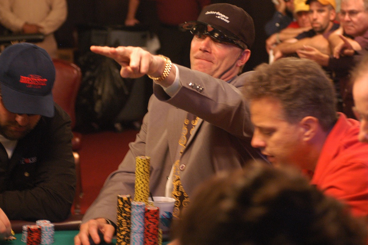 Marcel Luske in his element during the 2004 WSOP Main Event