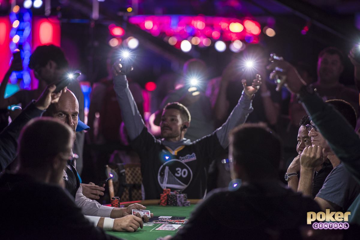 Day 5 came to an immediate halt when the Rio lost power and lights in the Amazon room. Players broke out cell phones to finish the action on tables, while ESPN came around with a video light to assist. Definitely one of the craziest moments I've documented in my few years at the WSOP, and certainly one I won't forget.