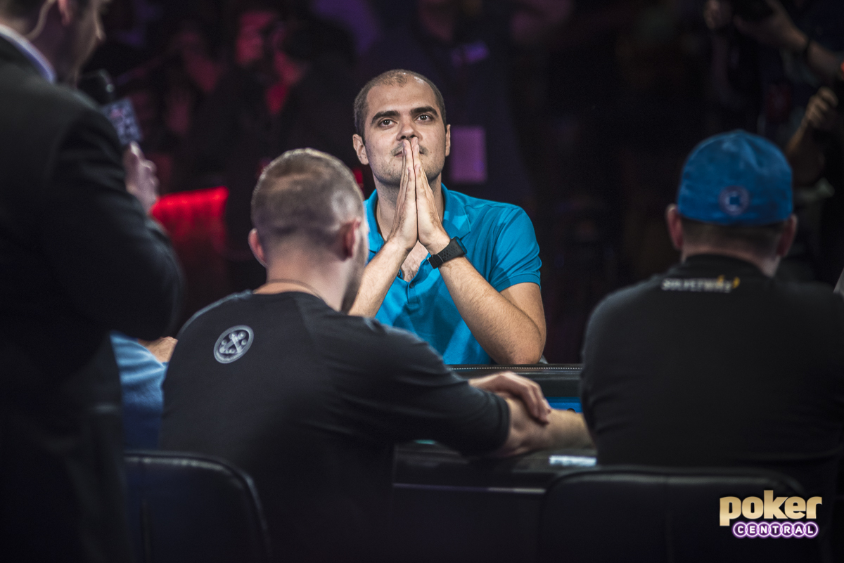 Labat Photo: After last night's insane three-way all in, Antoine Labat was left extremely short, bring just over 8,000,000 in chips into today's final table. After folding for a few orbit's Labat raised the button to 1,200,000 only to have Antoine Metalidi shove from the small blind. Labat quickly called tabling two kings, and Metalidi was in bad shape with his two queens. After the dealer spread an ace-queen-five flop, Labat was reverse dominated, and left with just two outs and a prayer. Neither the turn nor river provided a king, and Labat was our first elimination of the day, taking home $1,000,000.