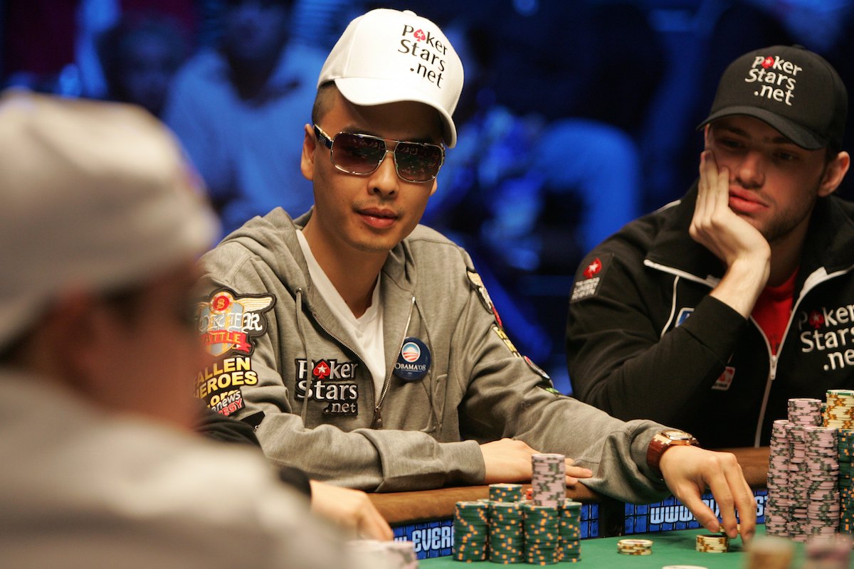 Chino Rheem at the final table of the 2008 WSOP Main Event. (Getty)