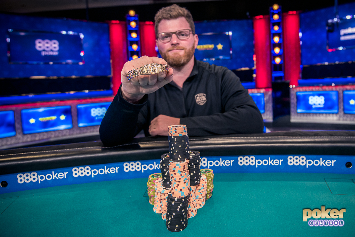 Nick Petrangelo after winning his second-career World Series of Poker bracelet in the 2018 $100,000 High Roller.