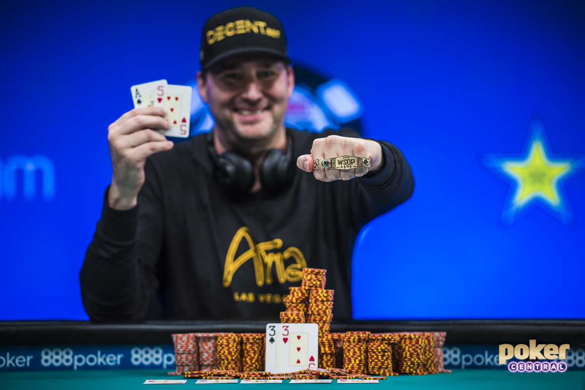 There may only be one personality in poker big enough to overshadow the Main Event on Day 7. History was not only made in the Amazon room tonight, but also in Brasilia as Phil Hellmuth captured his record 15th WSOP Bracelet. Hellmuth wasted little time in making his way over to the main stage to show off the new hardware to Ali Nejad & Nick Schulman.