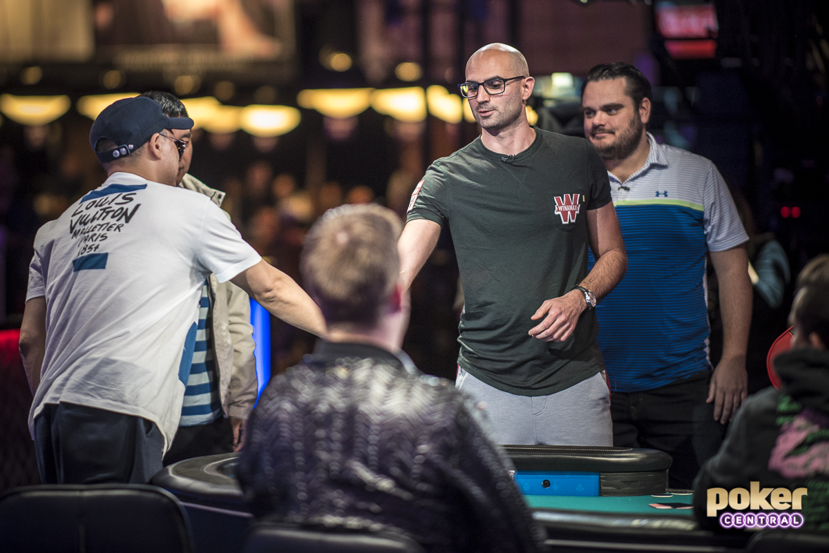 The hope of the French is down to a single player as Sylvain Loosli exited in 18th place. Loosli finished fourth in the 2013 Main Event for $2.7 million and added $375,000 to his tournament earnings after exiting the tournament on Day 7 this year. 