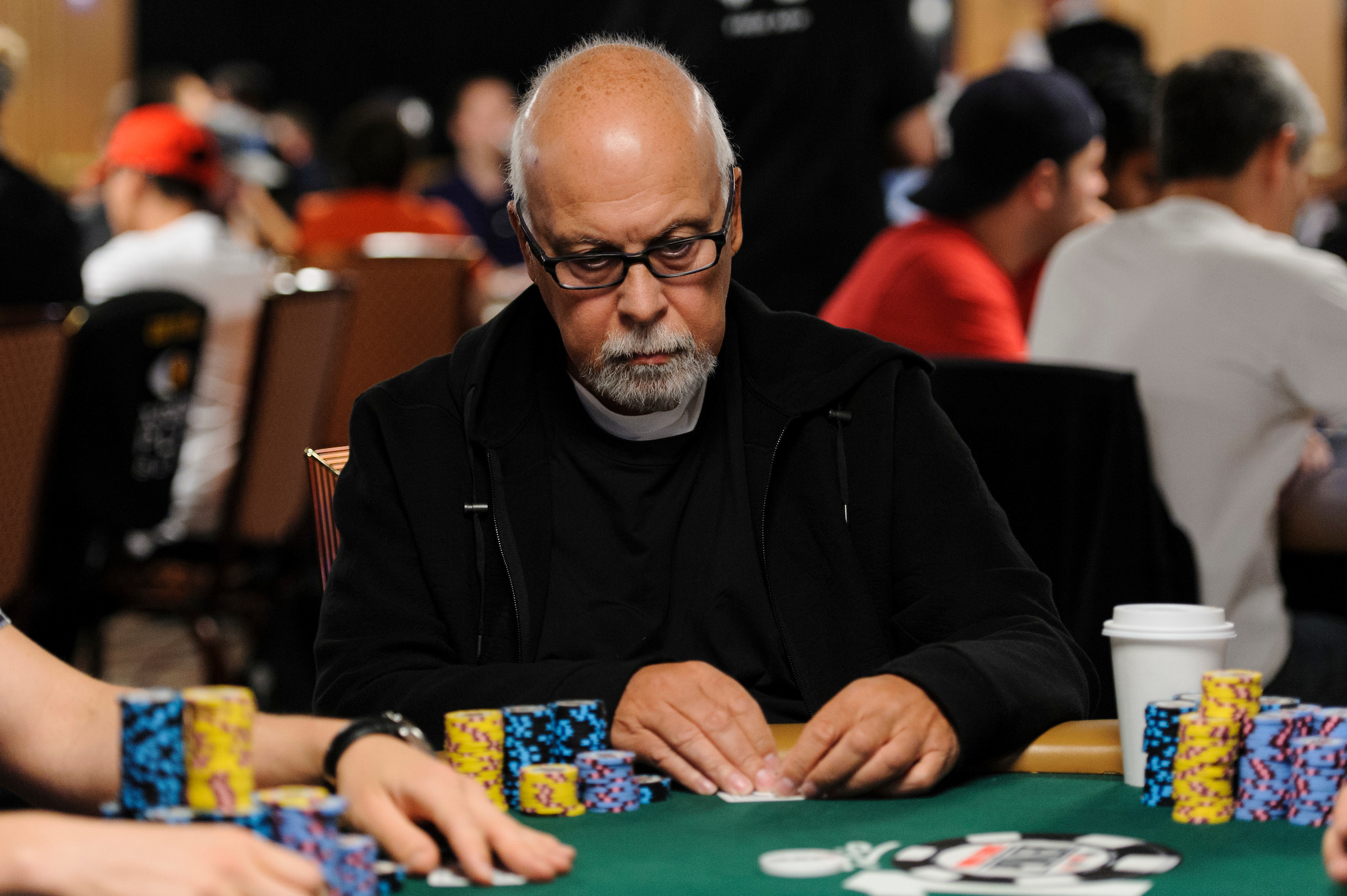 Rene Angelil in action during the 2014 World Series of Poker.