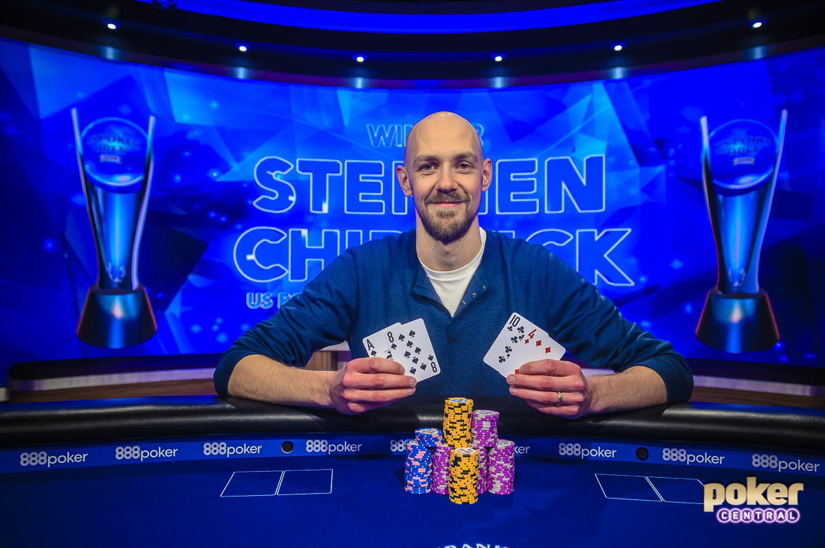 Stephen Chidwick after winning the 2019 U.S. Poker Open Pot Limit Omaha event.