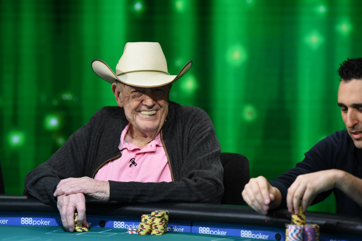 Doyle Brunson in action during the Super High Roller Cash Game in December 2018.