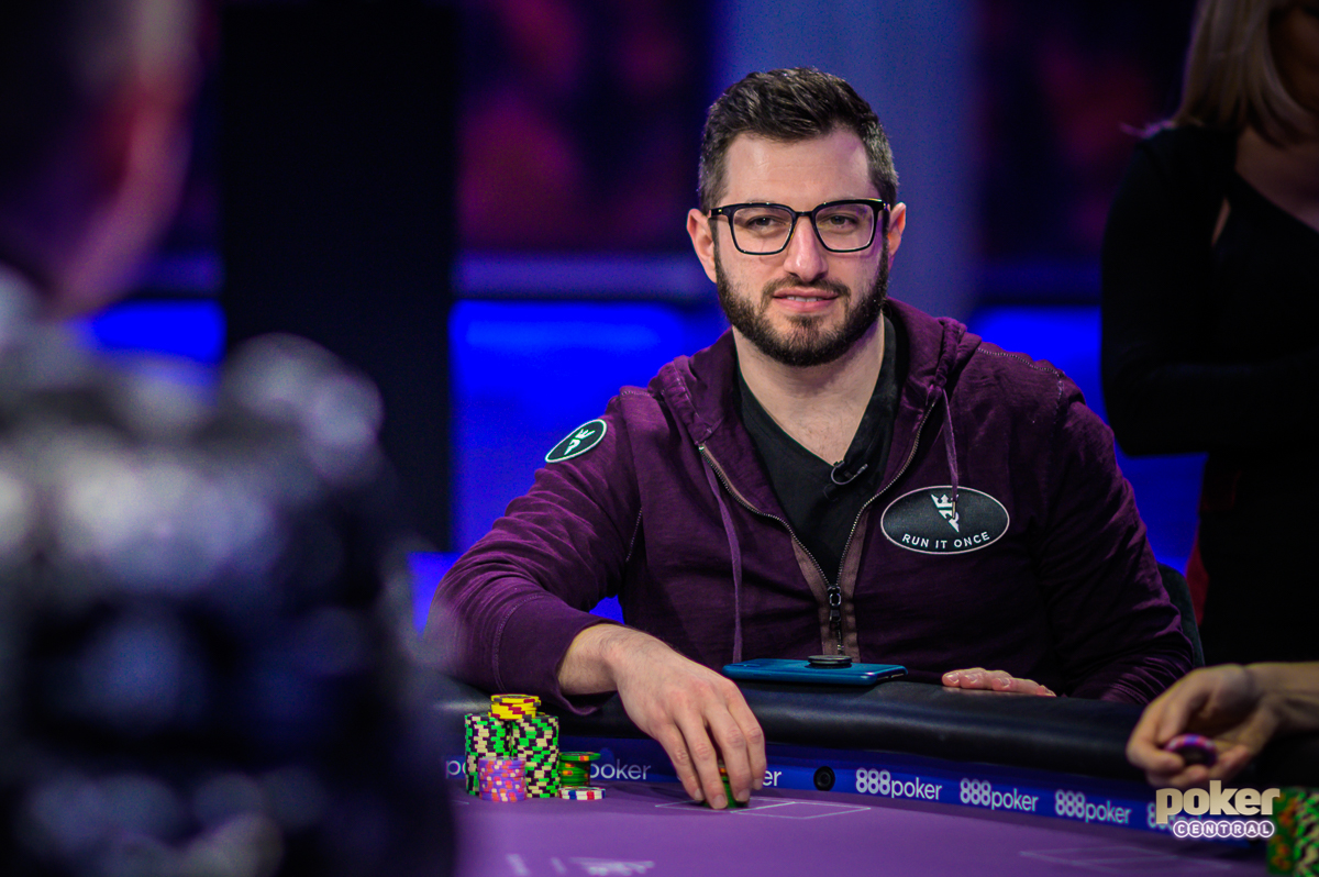 Phil Galfond in action during "Run it Once" week on Poker After Dark inside the PokerGO Studio.
