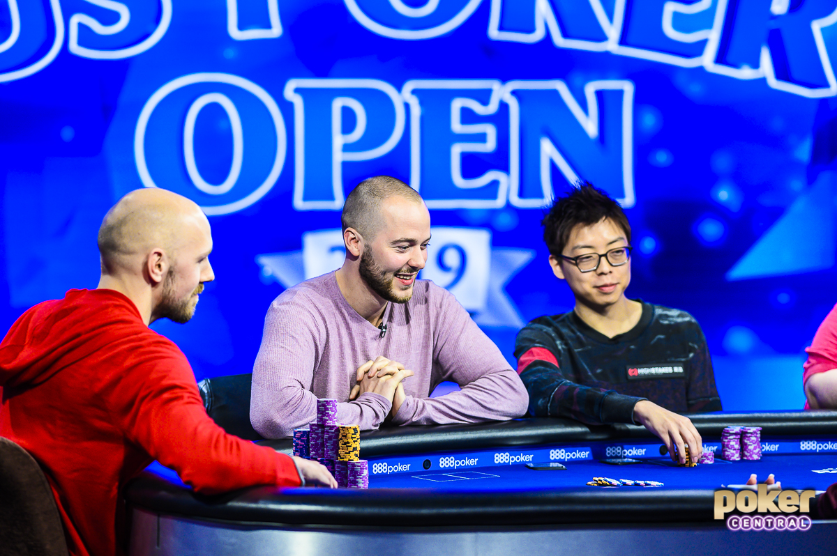 Stephen Chidwick, Sean Winter, and Joseph Cheong three-handed for the title in Event #1 of the U.S. Poker Open.