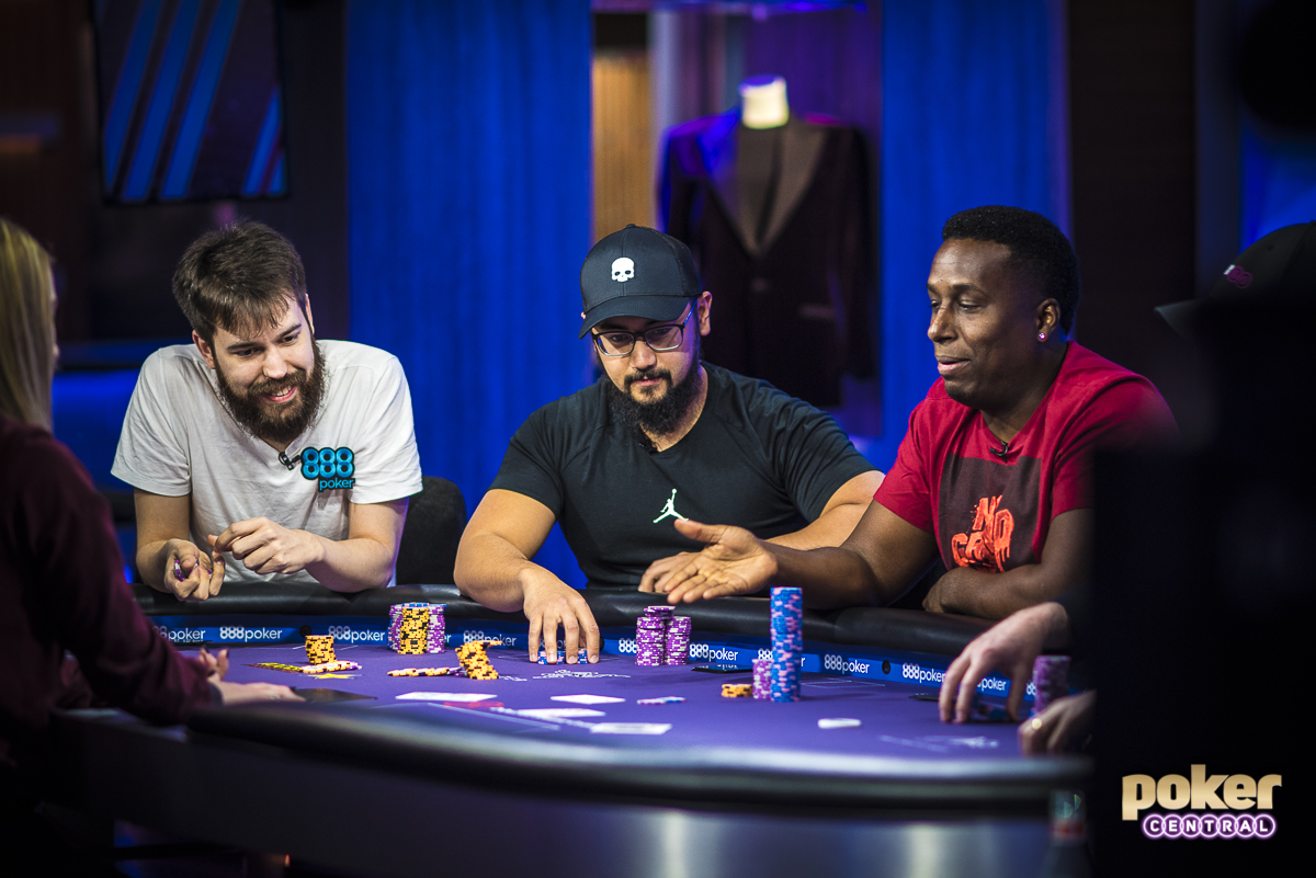Three's a Party: The first hand of the day was very indicative of how the entire tournament played out, as Dominik Nitsche, Ryan Tosoc, and Maurice Hawkins all found themselves all-in pre flop. Hawkins, despite being the shortest stack, would win the hand with pocket kings, while Tosoc scooped the side pot, meaning all three-players would remain in contention for the title. 