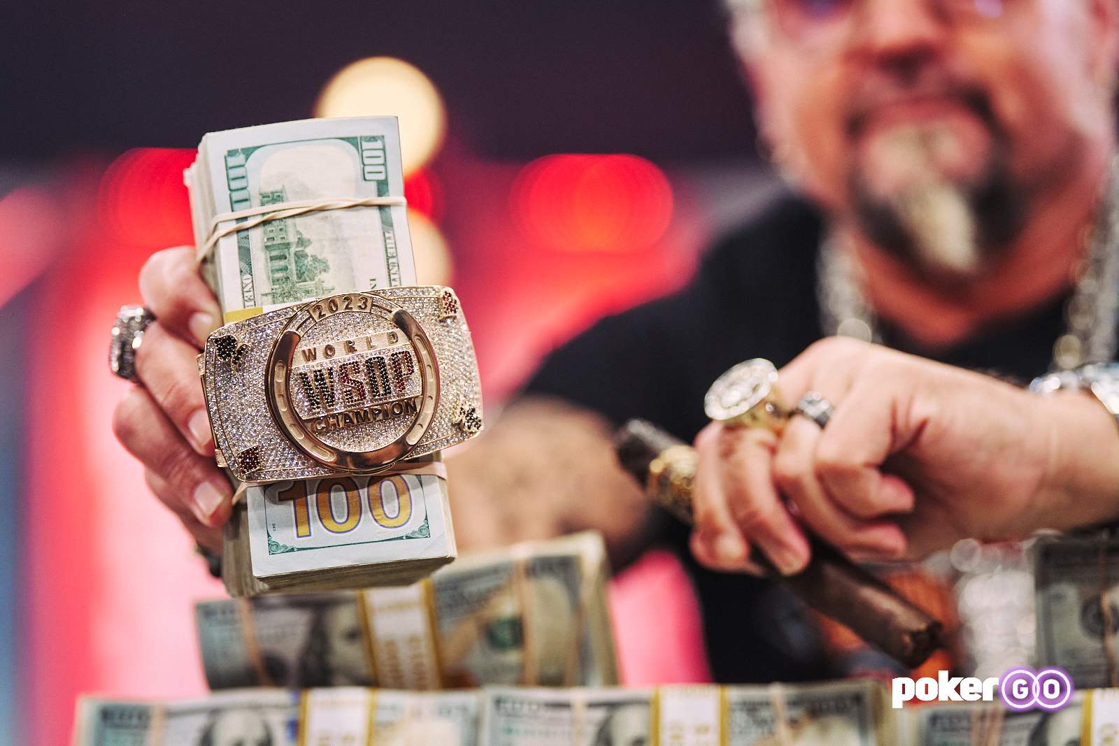 Special Delivery: Celebrity Chef Guy Fieri Ushers 2023 WSOP Main Event Bracelet into Horseshoe