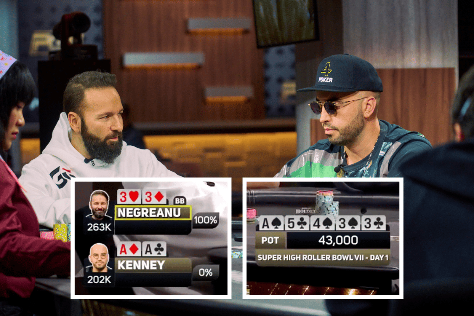 Daniel Negreanu Cracks Bryn Kenney's Aces with Runner-Runner Quads