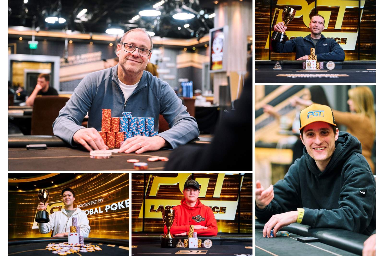 PGT Last Chance Dream Seat Winners: David 'ODB' Baker, Neil Warren, Clemen Deng, Chi-Jen Chu, Jeremy Becker