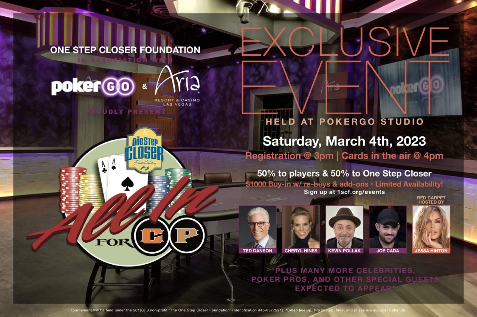 All In for CP Charity Poker Event Takes Place at the PokerGO Studio March 4